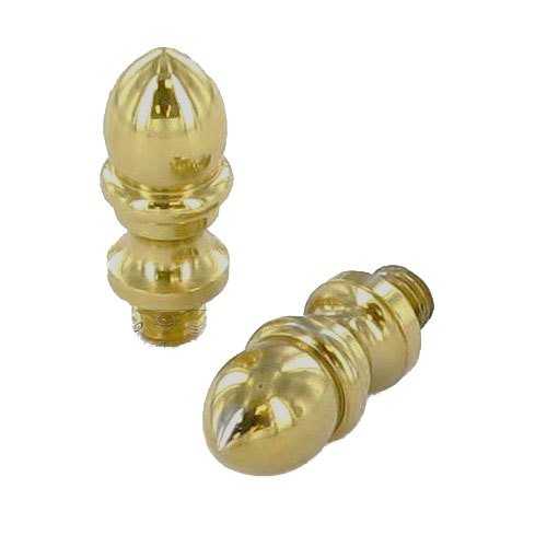Omnia Hardware Pair of Crown Finials in Polished Brass Lacquered