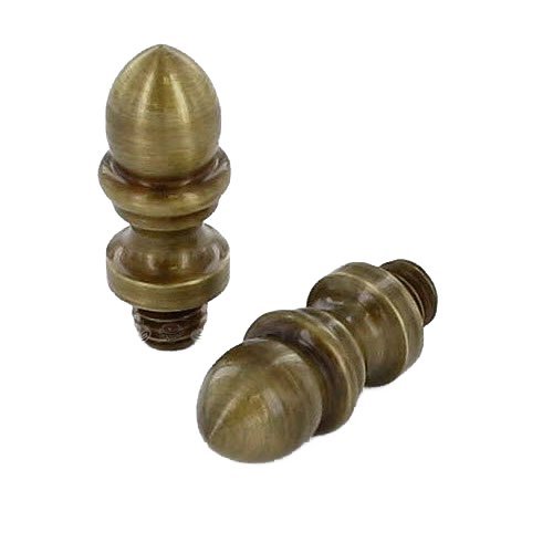 Omnia Hardware Pair of Crown Finials in Shaded Bronze Lacquered, Lacquered