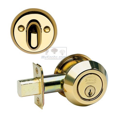 Omnia Hardware Single Deadbolt in Polished Brass Lacquered