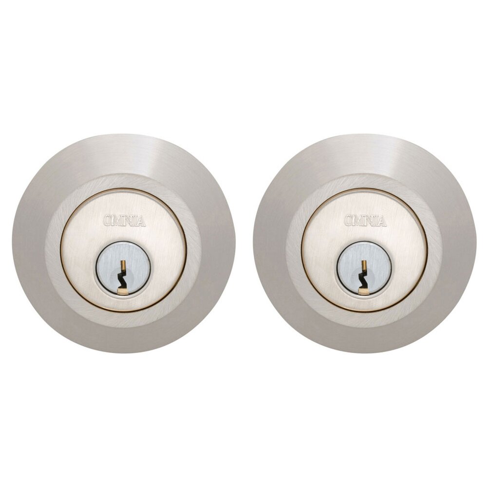 Omnia Hardware Double Deadbolt in Brushed Stainless Steel