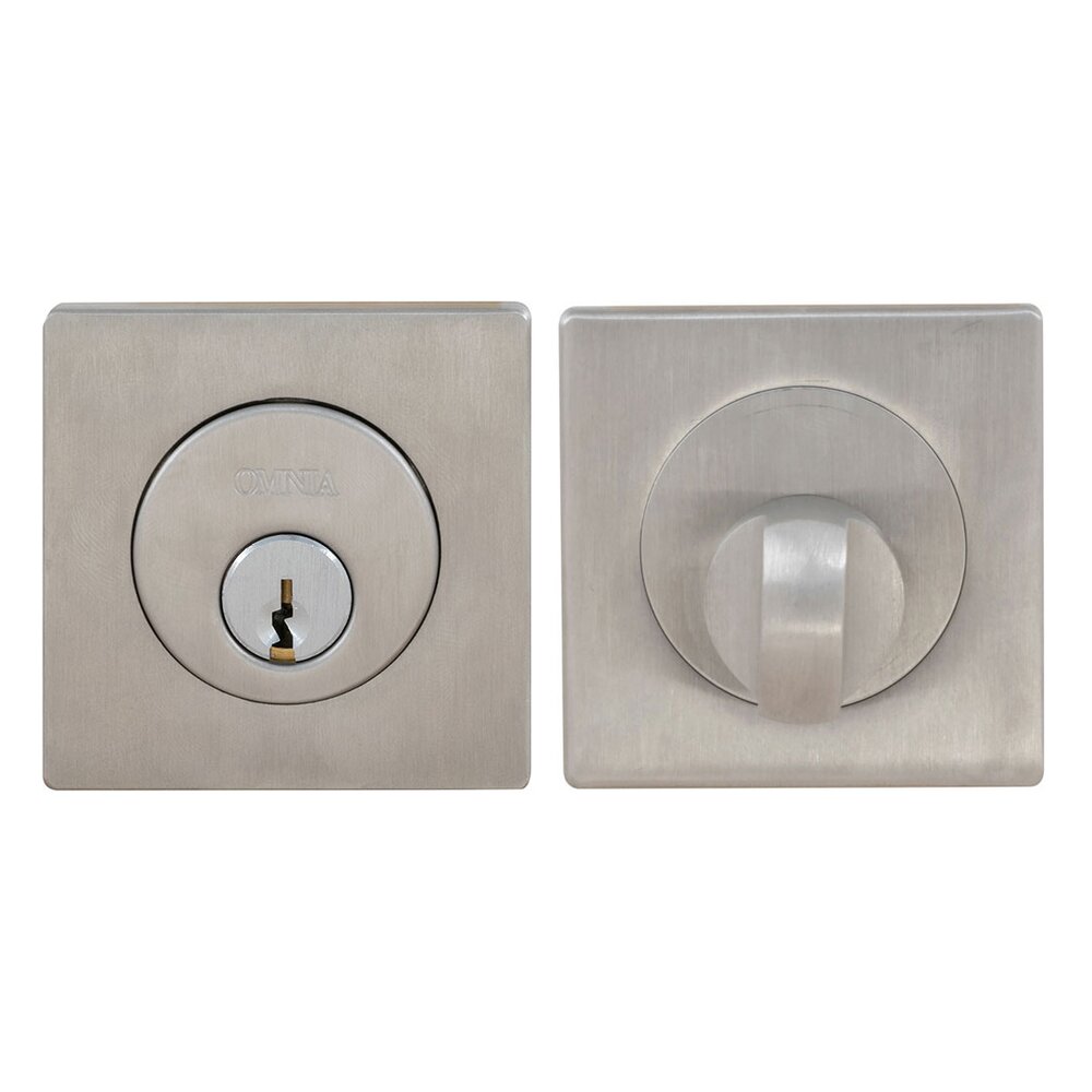 Omnia Hardware Single Square Deadbolt in Brushed Stainless Steel