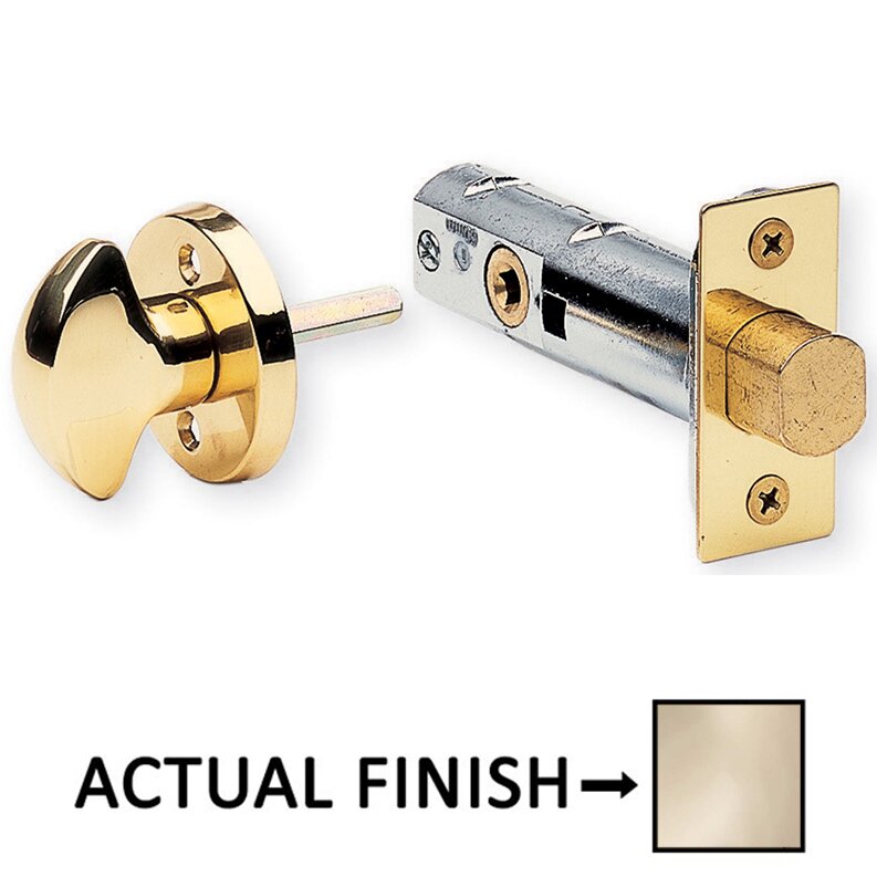 Omnia Hardware Modern Mortise Privacy Bolt in Polished Brass Lacquered