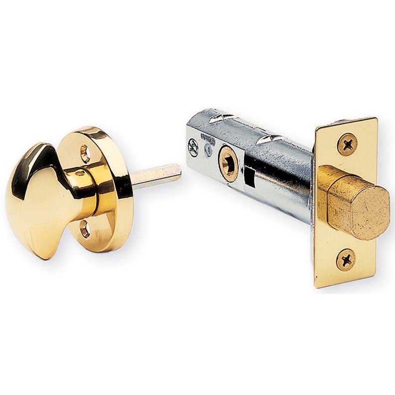 Omnia Hardware Modern Mortise Privacy Bolt in Polished Brass Unlacquered