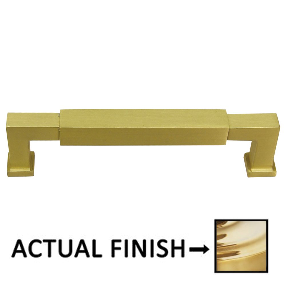 Omnia Hardware 4" Centers Cabinet Pull In Polished Brass Unlacquered
