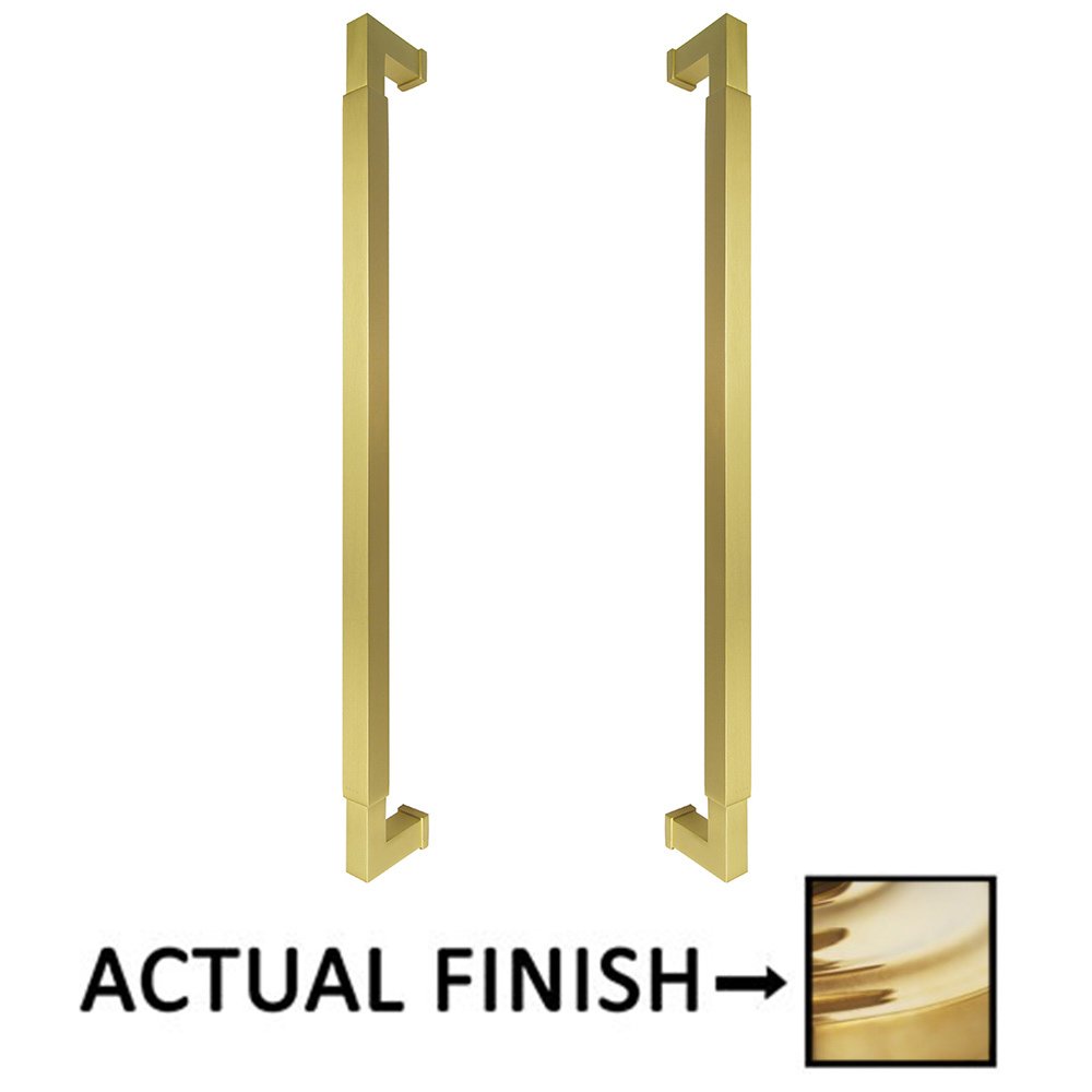 Omnia Hardware 18" Centers Door Pull Back To Back In Polished Brass Unlacquered