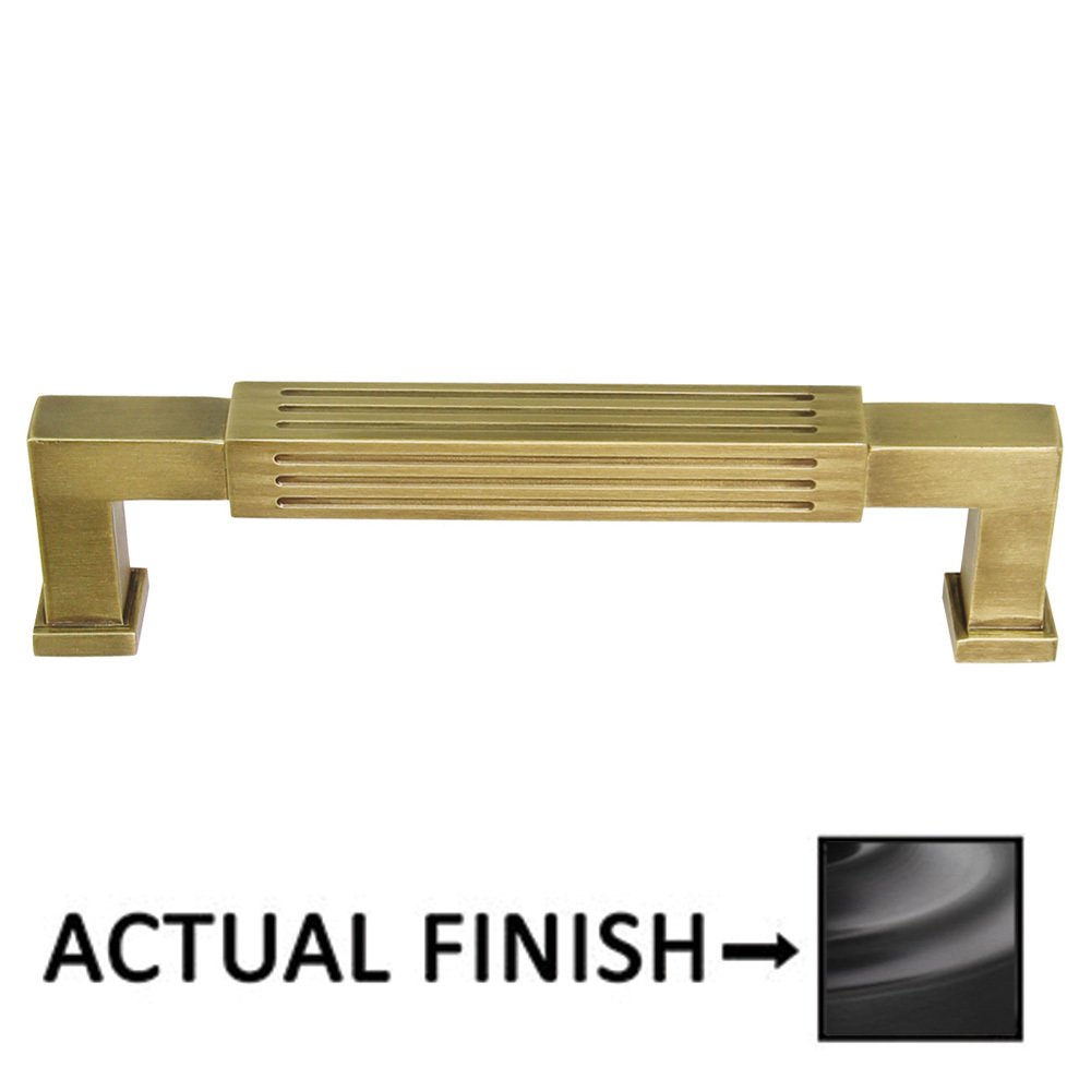 Omnia Hardware 4" Centers Reeded Pull In Oil Rubbed Bronze Lacquered