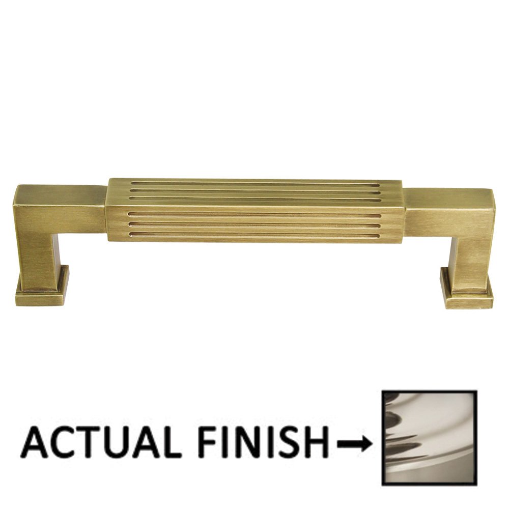 Omnia Hardware 4" Centers Reeded Pull In Polished Nickel Lacquered
