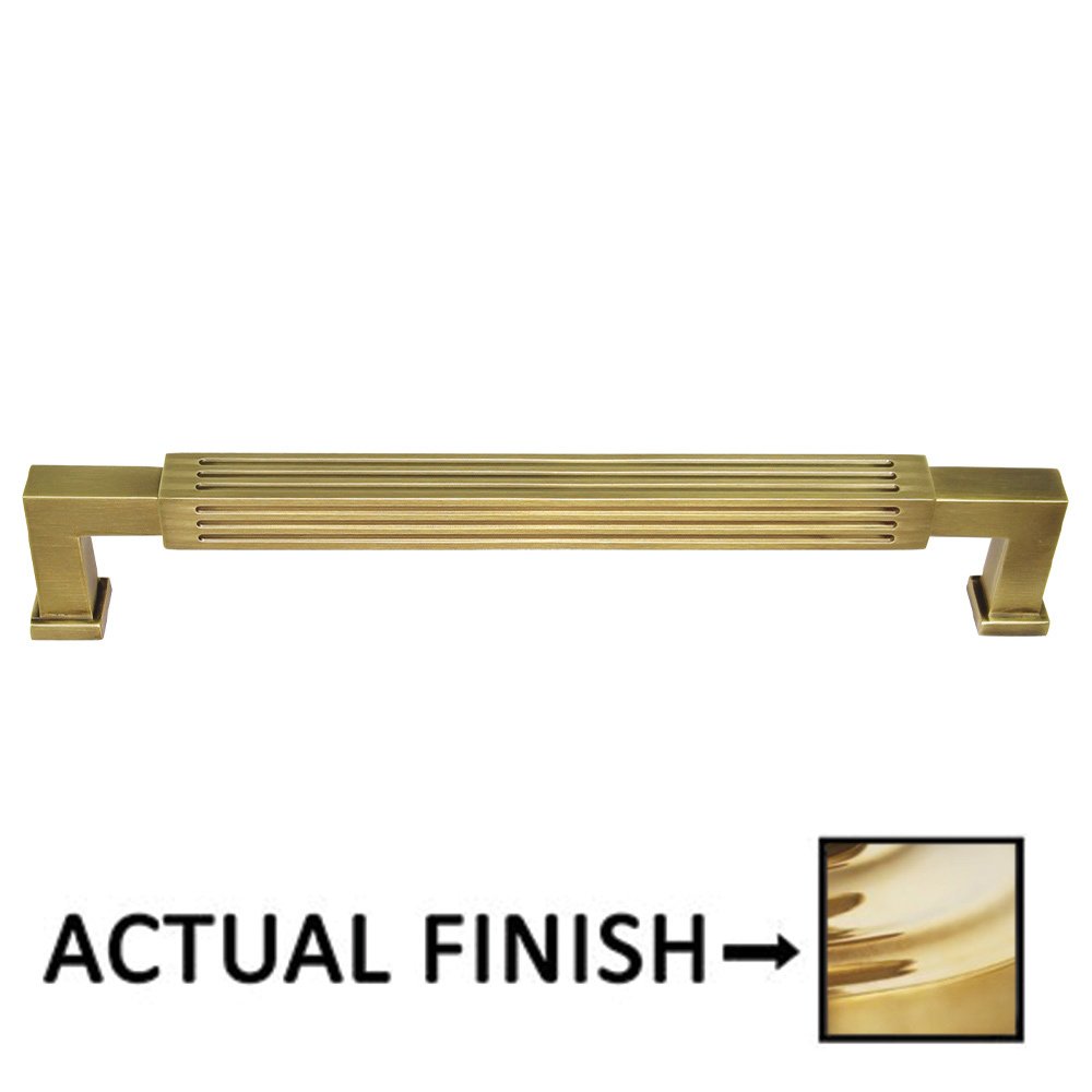Omnia Hardware 6" Centers Reeded Pull In Polished Brass Unlacquered