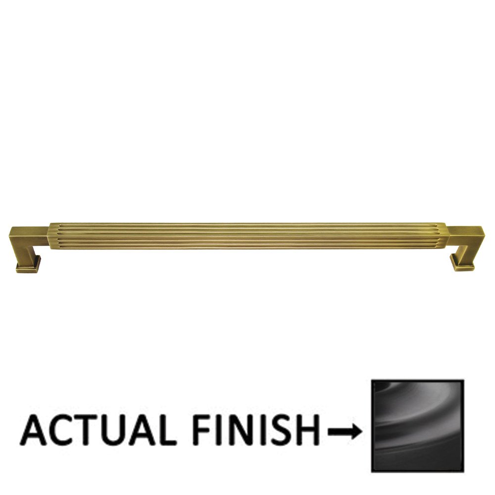 Omnia Hardware 10" Centers Reeded Pull In Oil Rubbed Bronze Lacquered