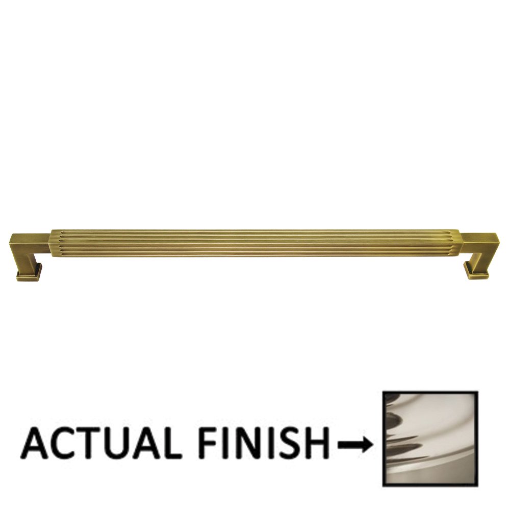 Omnia Hardware 10" Centers Reeded Pull In Polished Nickel Lacquered