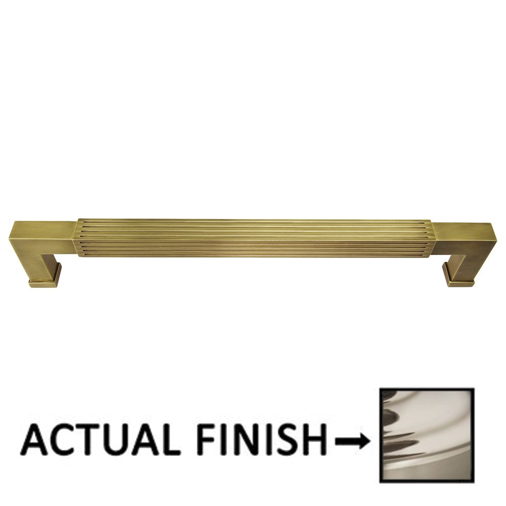Omnia Hardware 12" Centers Reeded Appliance Pull In Polished Nickel Lacquered