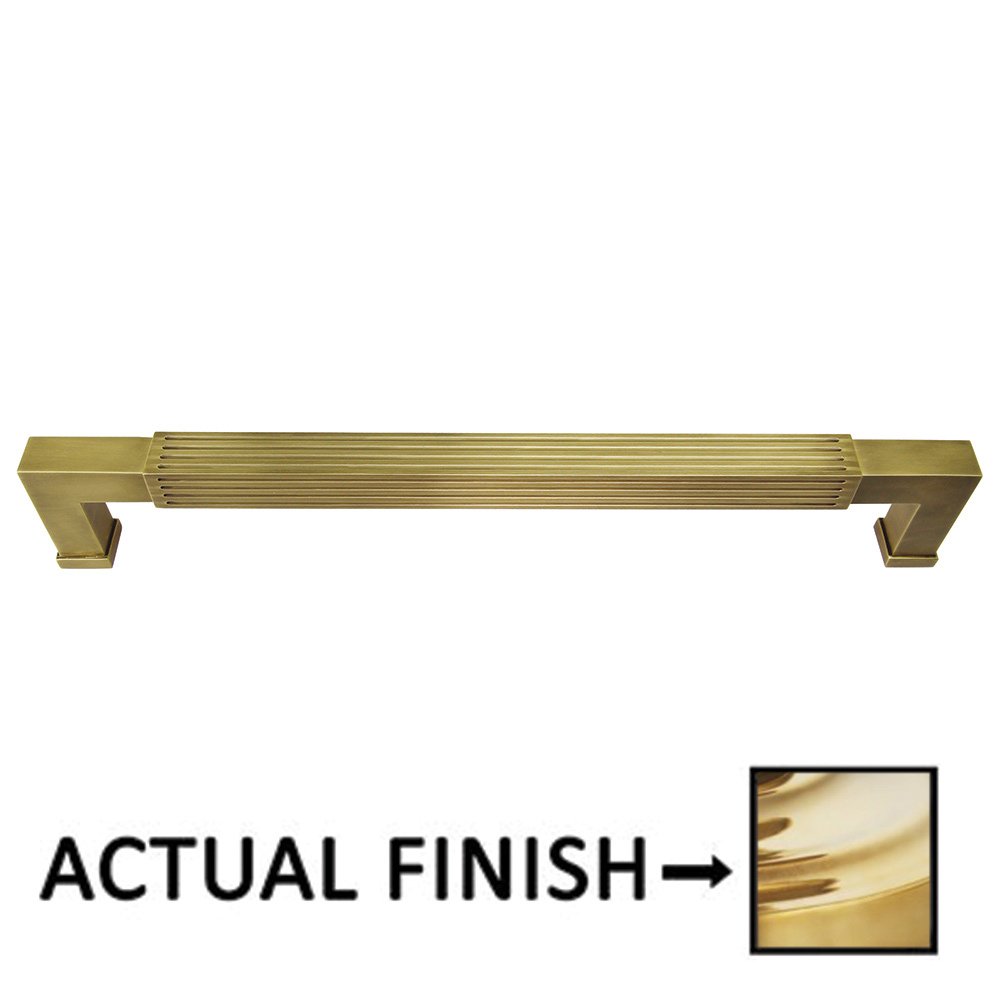 Omnia Hardware 12" Centers Reeded Appliance Pull In Polished Brass Unlacquered