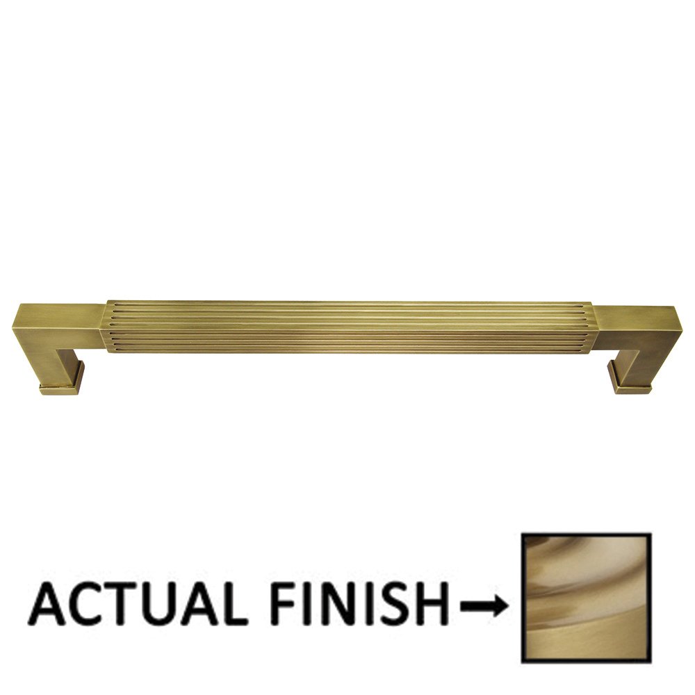 Omnia Hardware 12" Centers Reeded Appliance Pull In Satin Brass