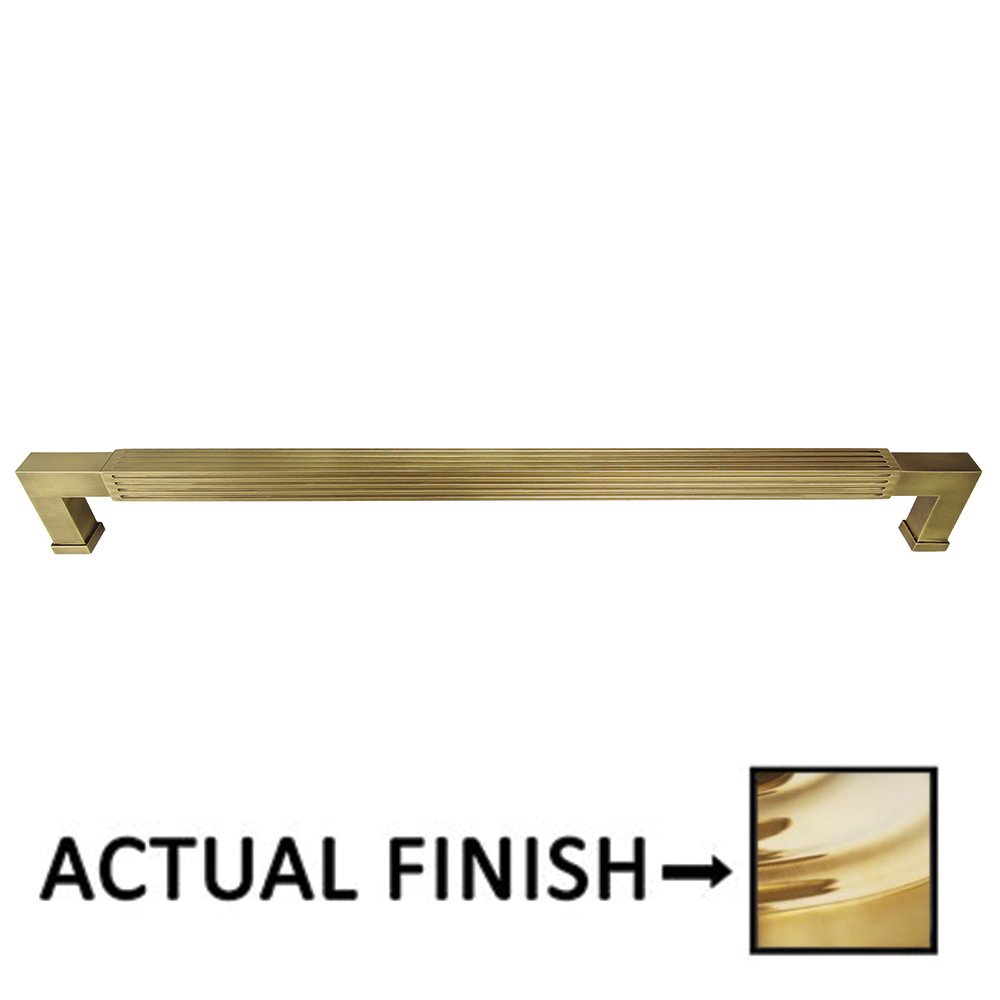 Omnia Hardware 18" Centers Reeded Appliance Pull In Polished Brass Unlacquered