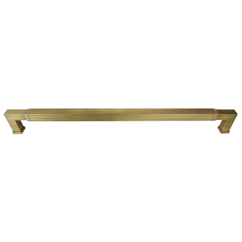 Omnia Hardware 18" Centers Reeded Appliance Pull In Antique Brass Lacquered