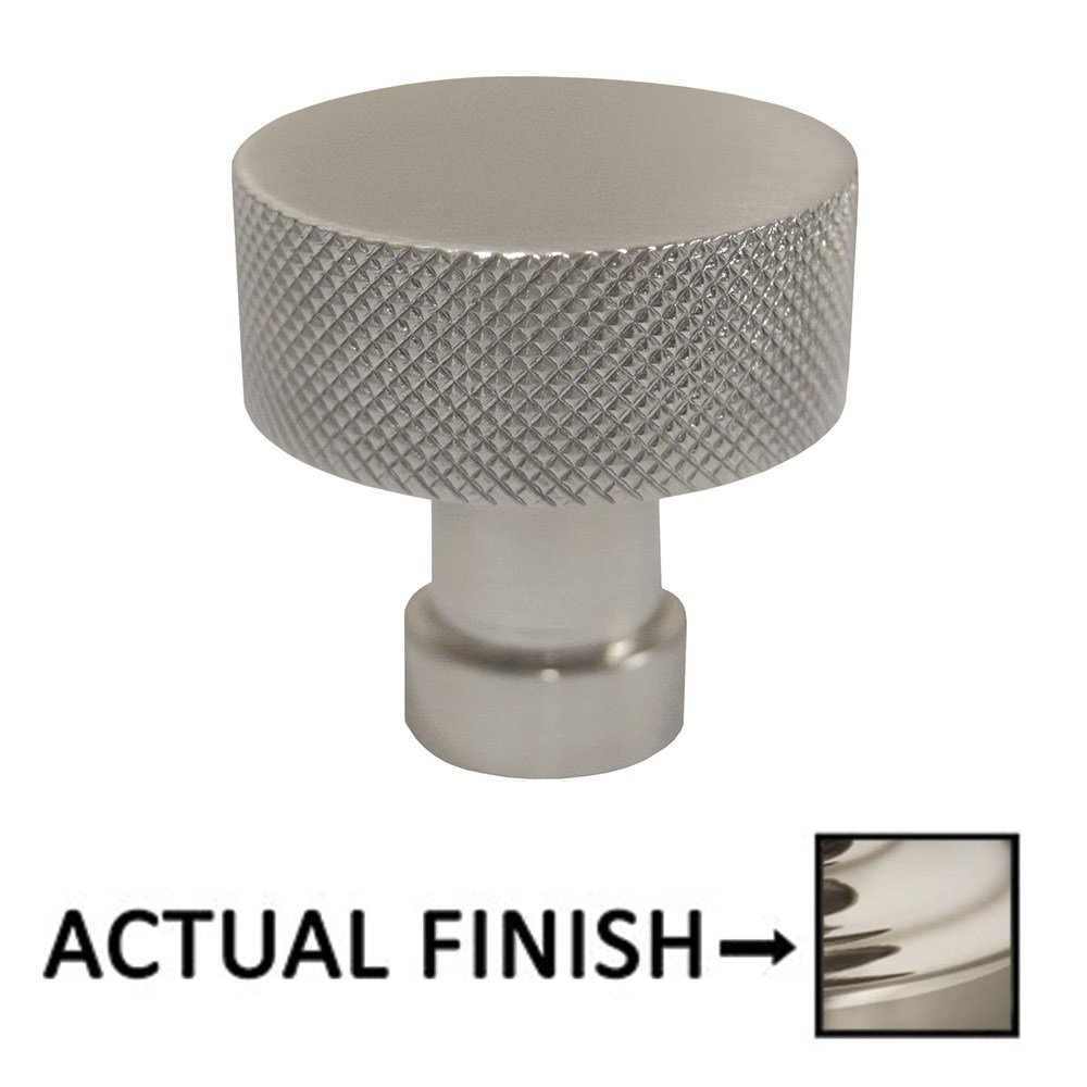 Omnia Hardware 1" Dia. Knurled Cabinet Knob In Polished Nickel Lacquered