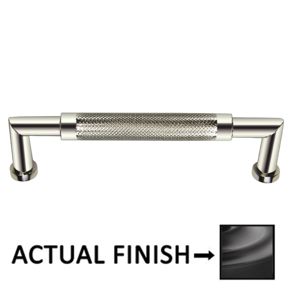 Omnia Hardware 4" Centers Knurled Cabinet Pull In Oil Rubbed Bronze Lacquered