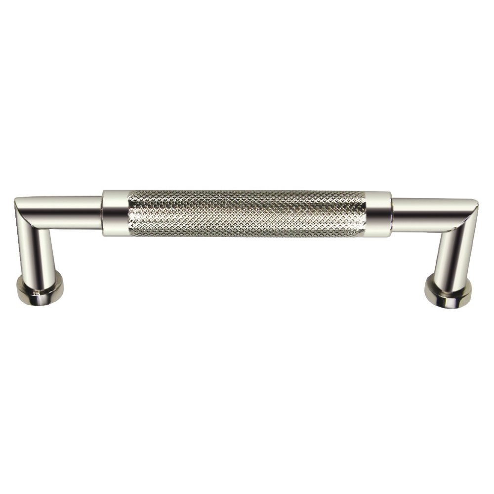 Omnia Hardware 4" Centers Knurled Cabinet Pull In Polished Nickel Lacquered