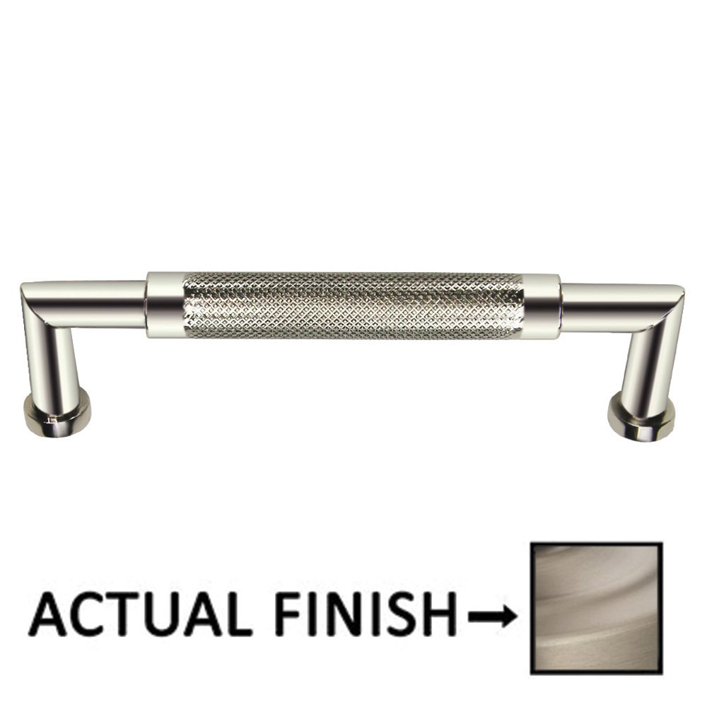 Omnia Hardware 4" Centers Knurled Cabinet Pull In Satin Nickel