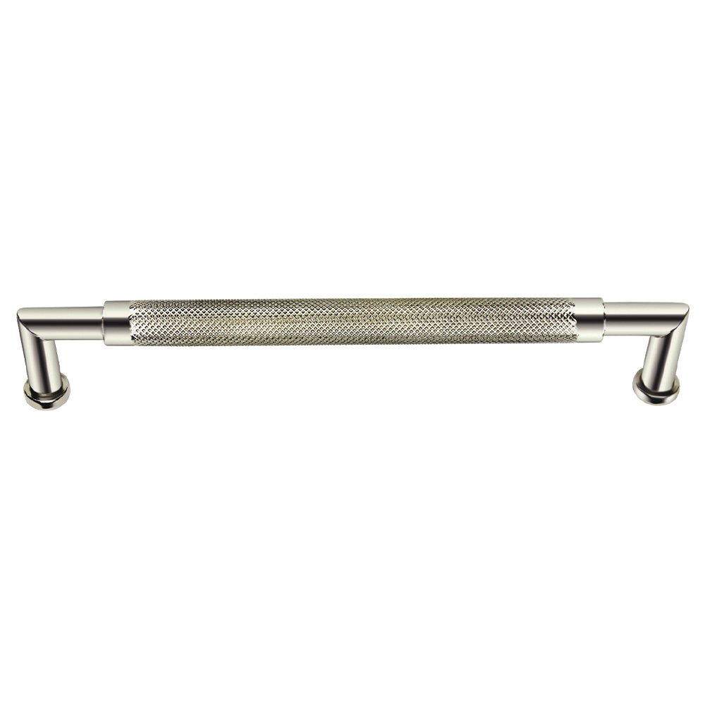 Omnia Hardware 6" Centers Knurled Cabinet Pull In Polished Nickel Lacquered