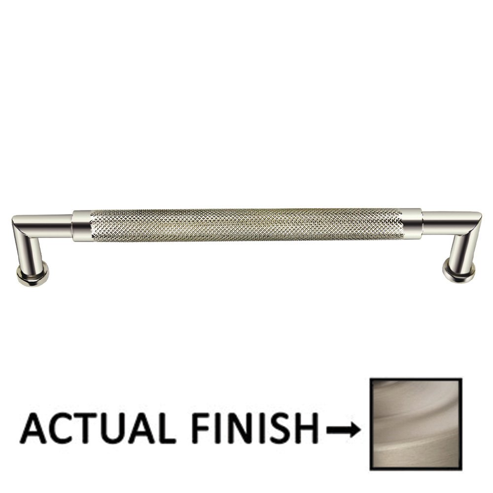 Omnia Hardware 6" Centers Knurled Cabinet Pull In Satin Nickel