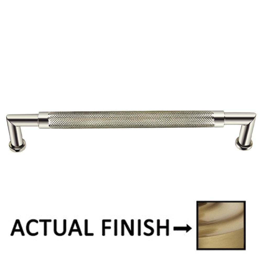 Omnia Hardware 6" Centers Knurled Cabinet Pull In Satin Brass