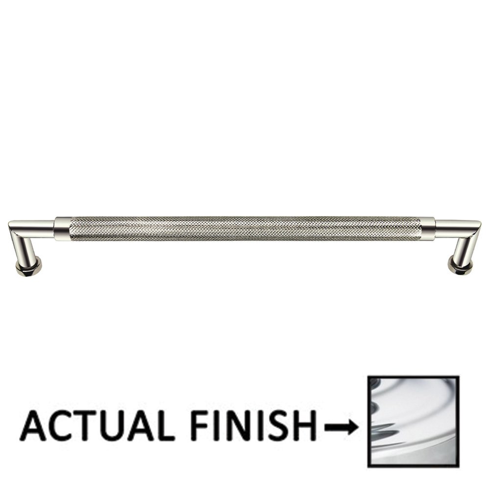 Omnia Hardware 8" Centers Knurled Cabinet Pull In Polished Chrome