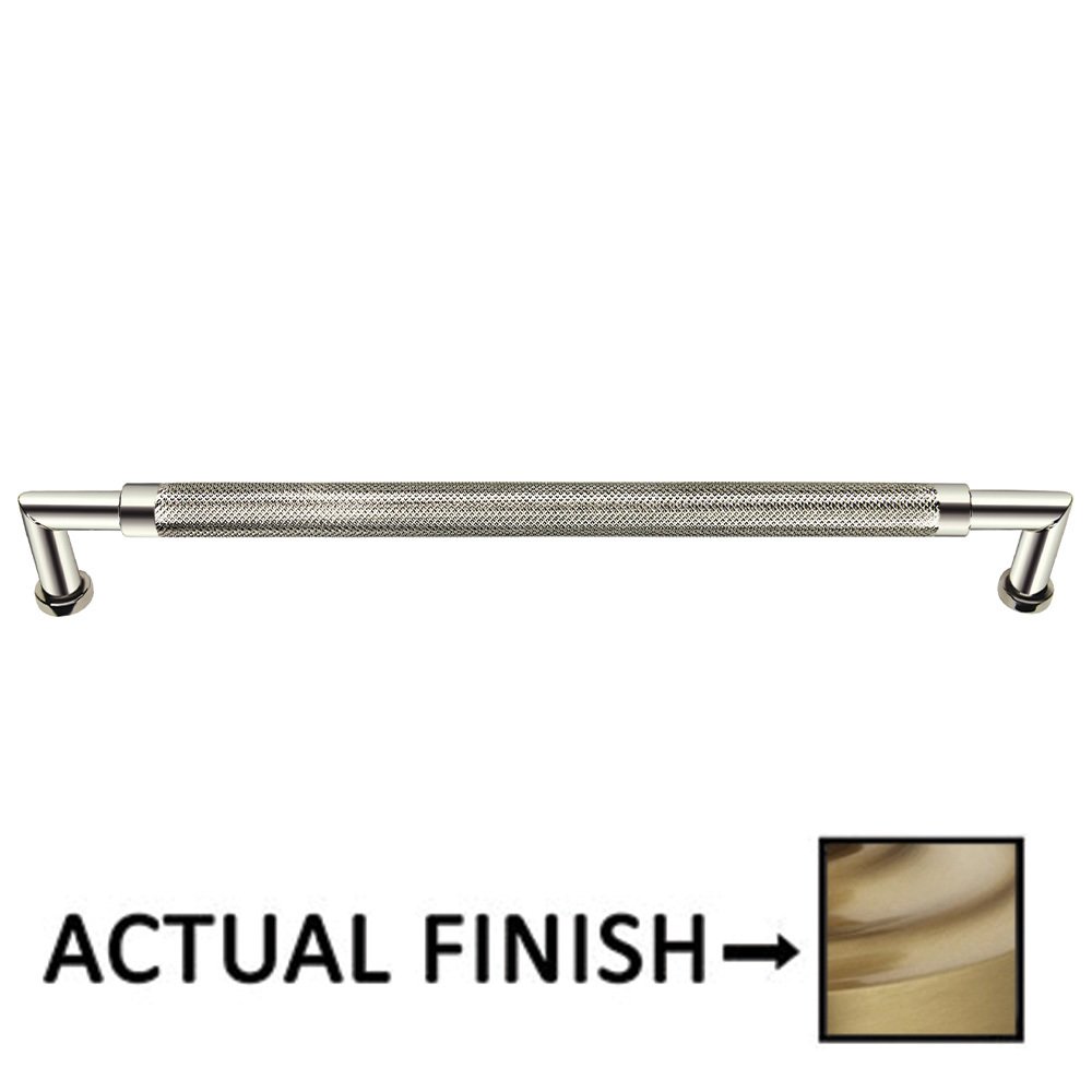 Omnia Hardware 8" Centers Knurled Cabinet Pull In Satin Brass