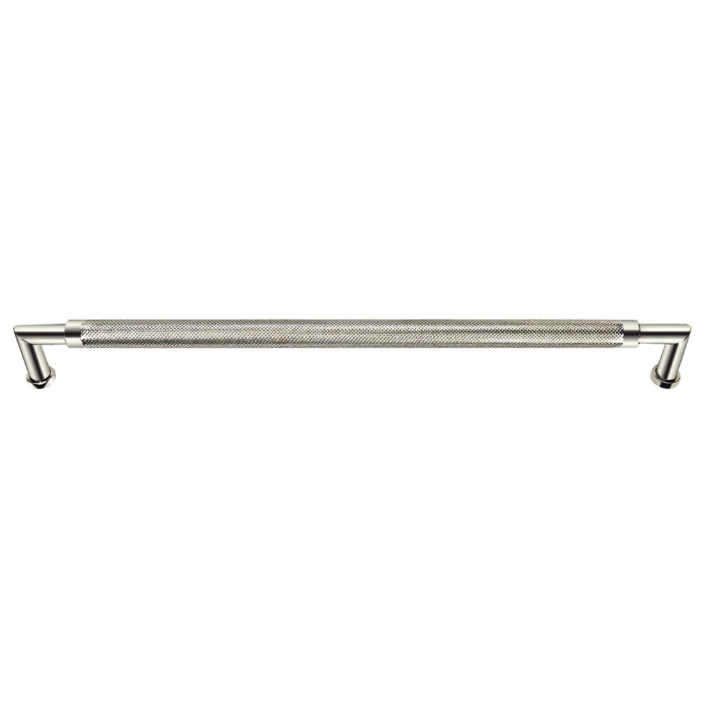Omnia Hardware 10" Centers Knurled Cabinet Pull In Polished Nickel Lacquered