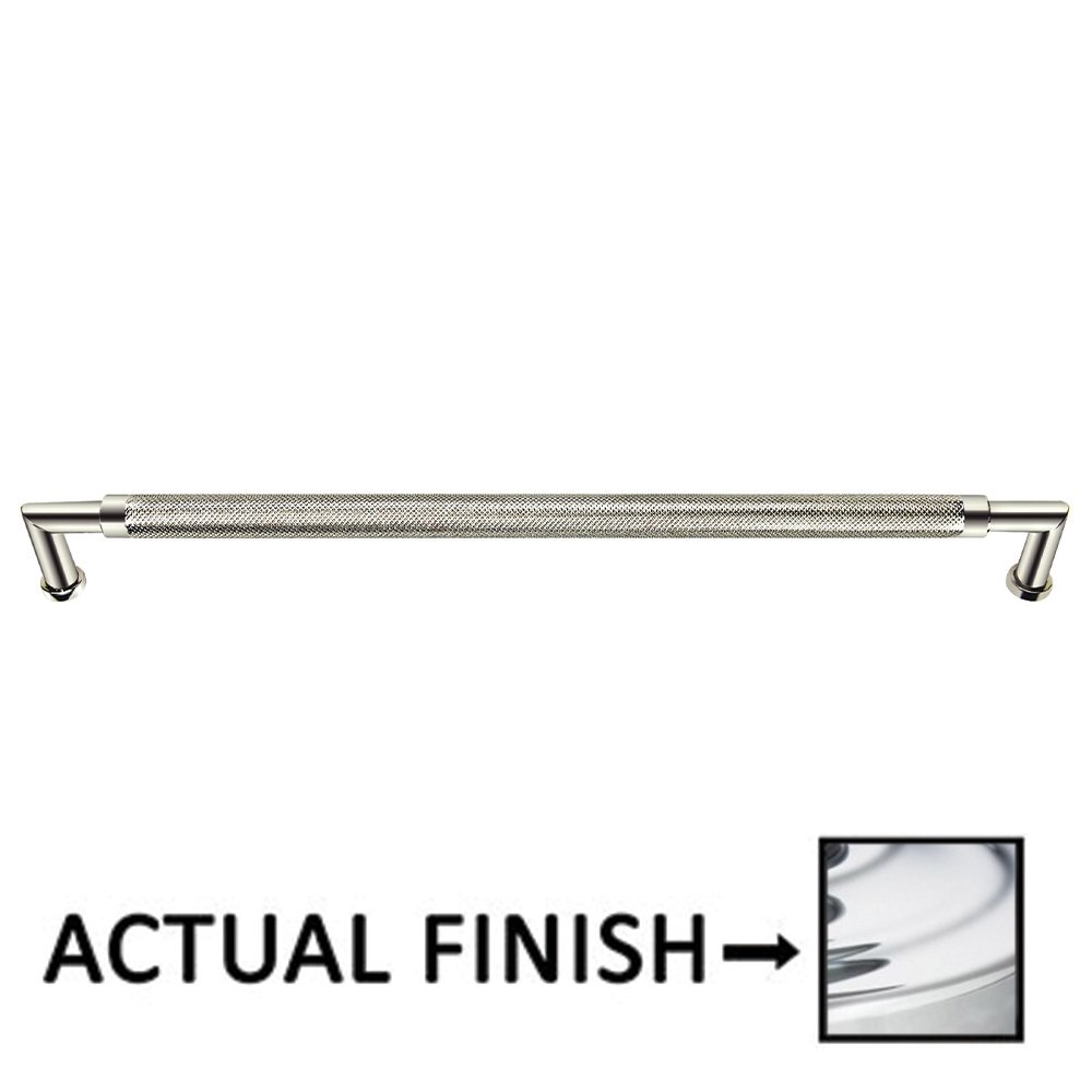 Omnia Hardware 10" Centers Knurled Cabinet Pull In Polished Chrome
