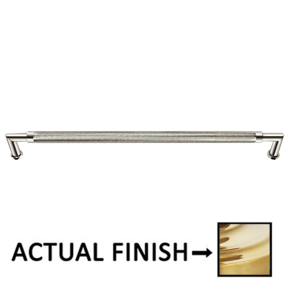Omnia Hardware 10" Centers Knurled Cabinet Pull In Polished Brass Unlacquered