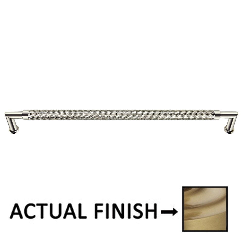 Omnia Hardware 10" Centers Knurled Cabinet Pull In Satin Brass