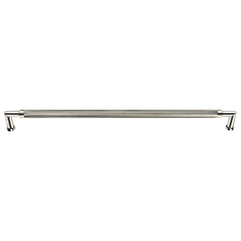 Omnia Hardware 12" Centers Knurled Cabinet Pull In Polished Nickel Lacquered