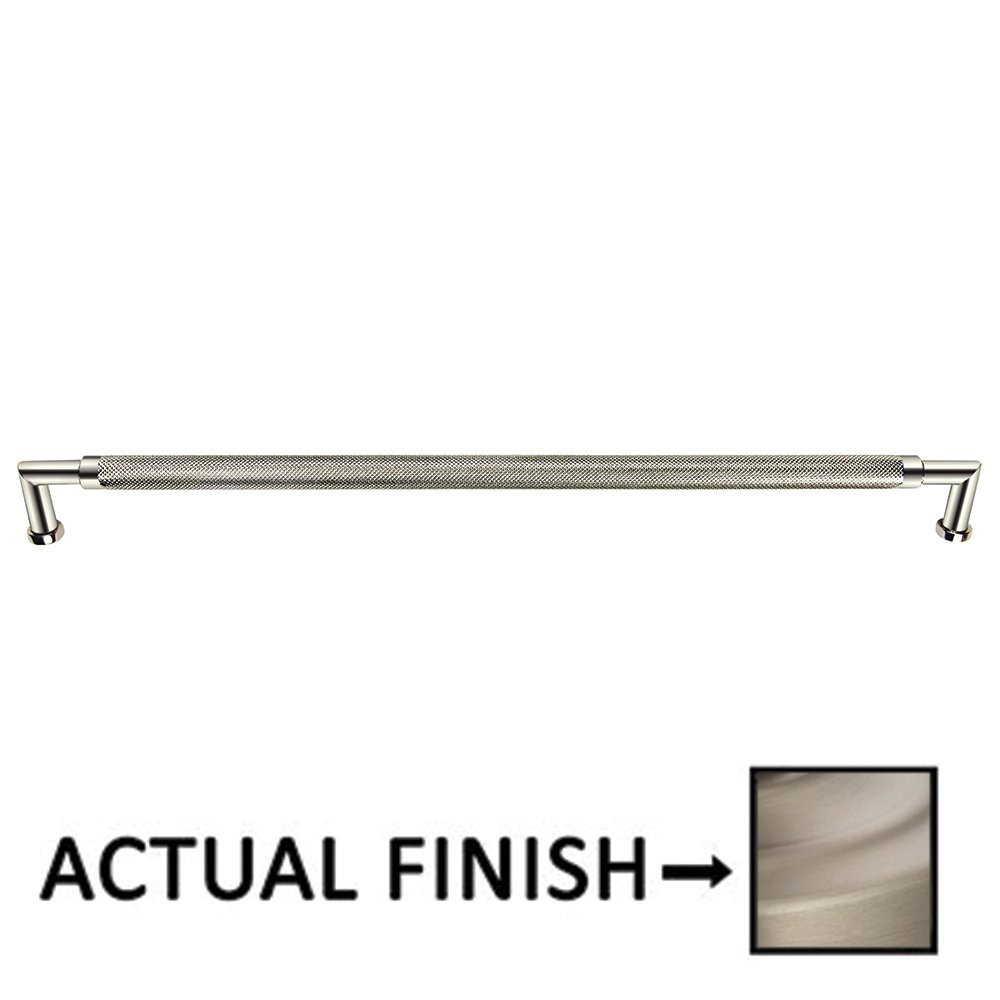 Omnia Hardware 12" Centers Knurled Cabinet Pull In Satin Nickel