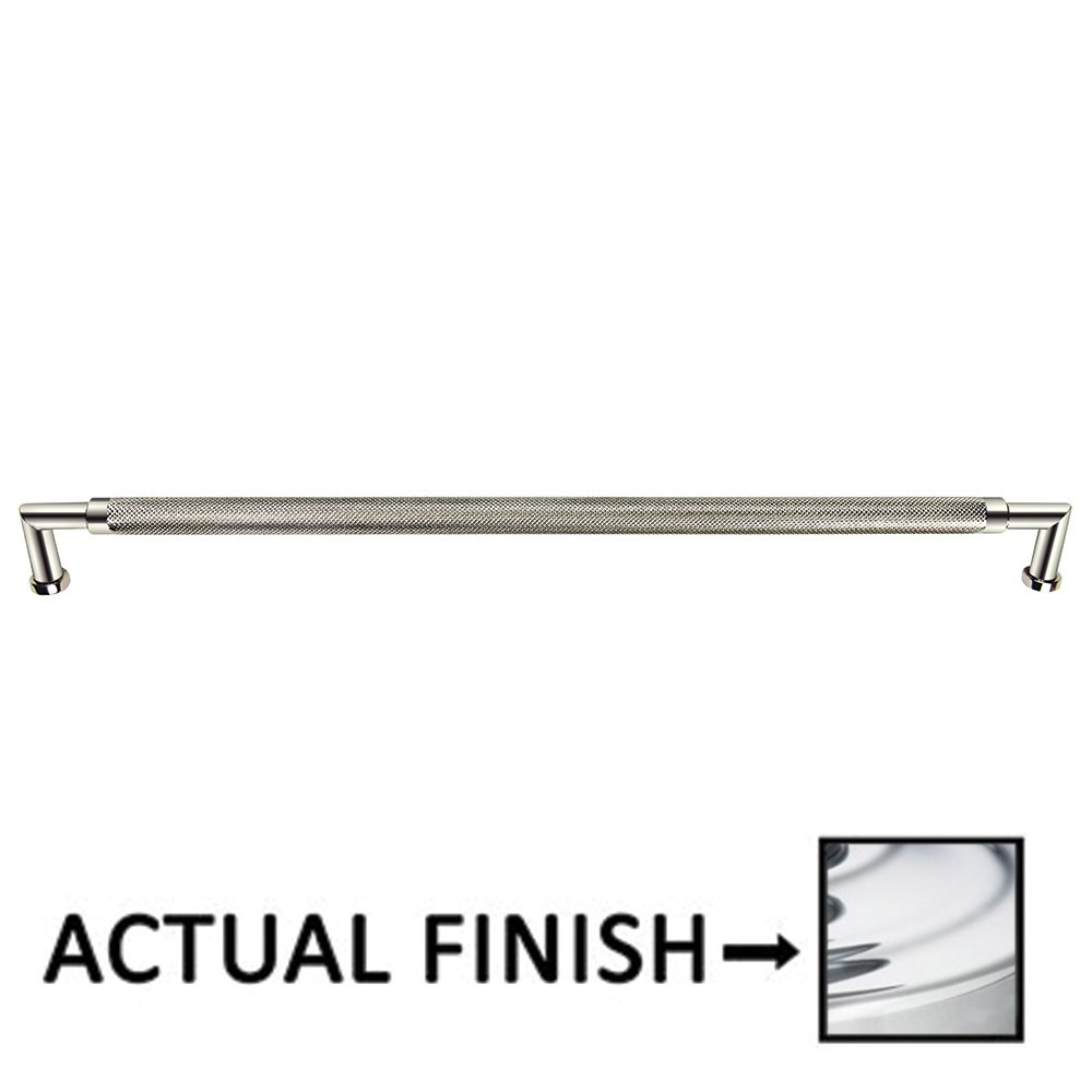 Omnia Hardware 12" Centers Knurled Cabinet Pull In Polished Chrome