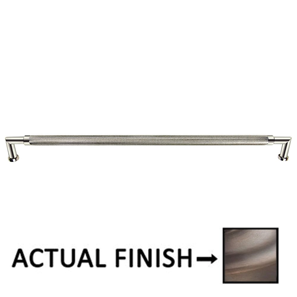 Omnia Hardware 12" Centers Knurled Cabinet Pull In Antique Brass Lacquered