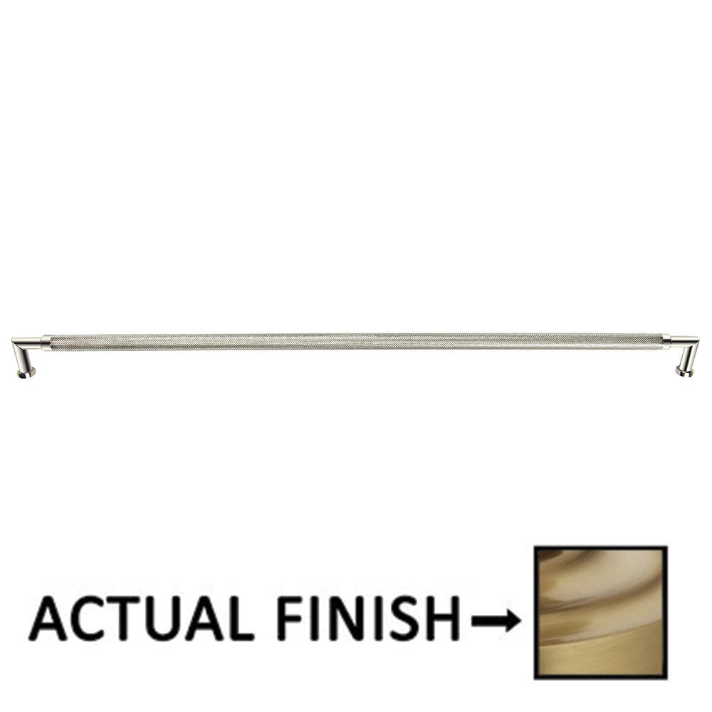 Omnia Hardware 18" Centers Knurled Cabinet Pull In Satin Brass