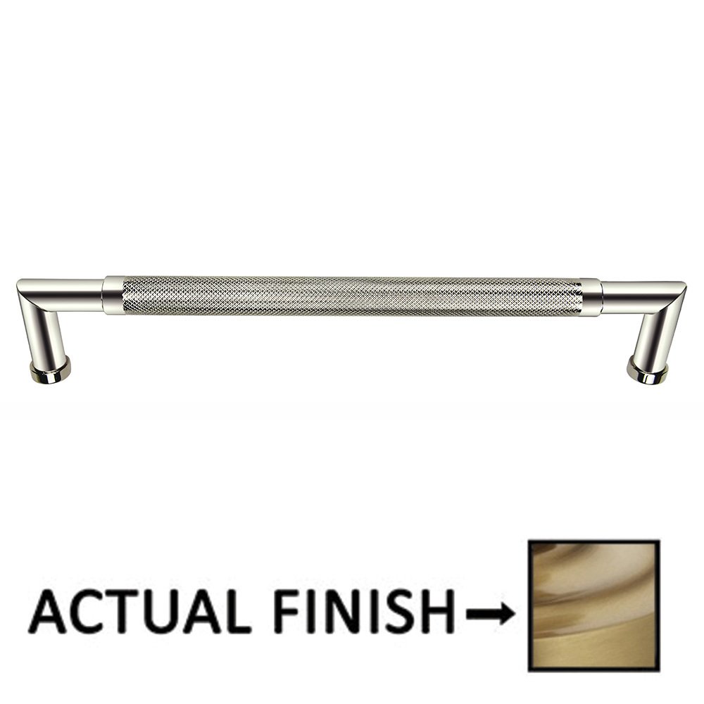 Omnia Hardware 12" Centers Knurled Appliance Pull In Satin Brass