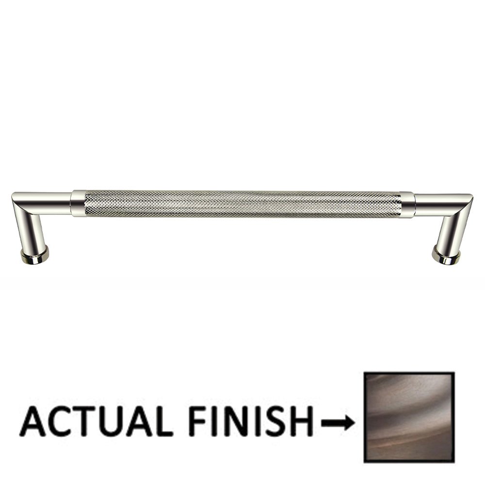 Omnia Hardware 12" Centers Knurled Appliance Pull In Antique Brass Lacquered