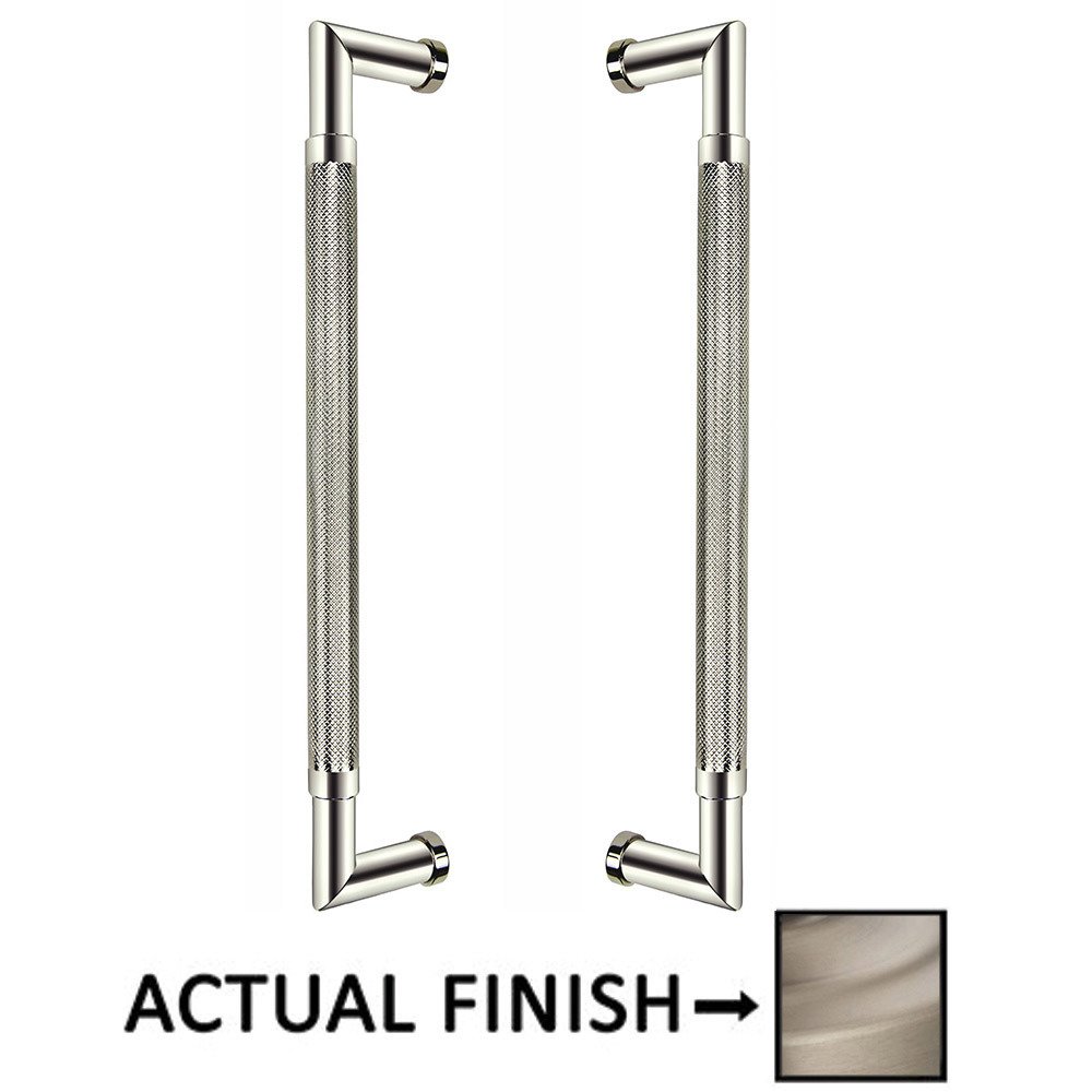 Omnia Hardware 12" Centers Knurled Back To Back Door Pull In Satin Nickel