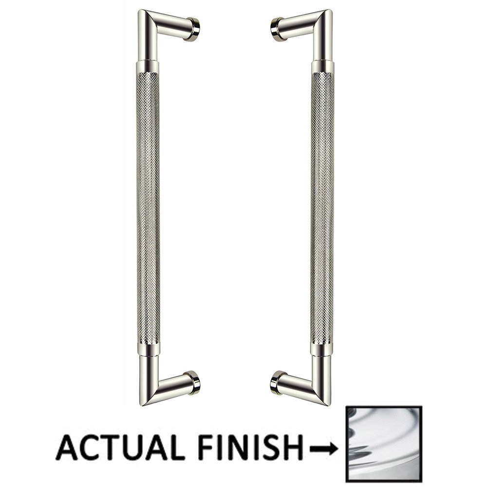 Omnia Hardware 12" Centers Knurled Back To Back Door Pull In Polished Chrome