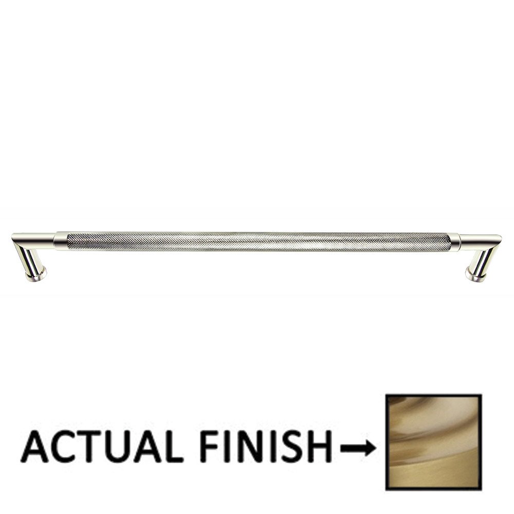 Omnia Hardware 18" Centers Knurled Appliance Pull In Satin Brass