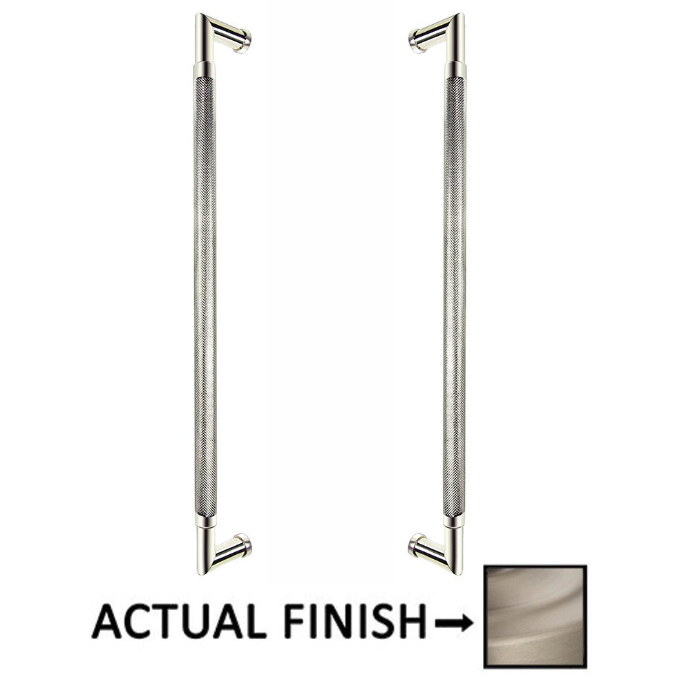 Omnia Hardware 18" Centers Knurled Back To Back Door Pull In Satin Nickel