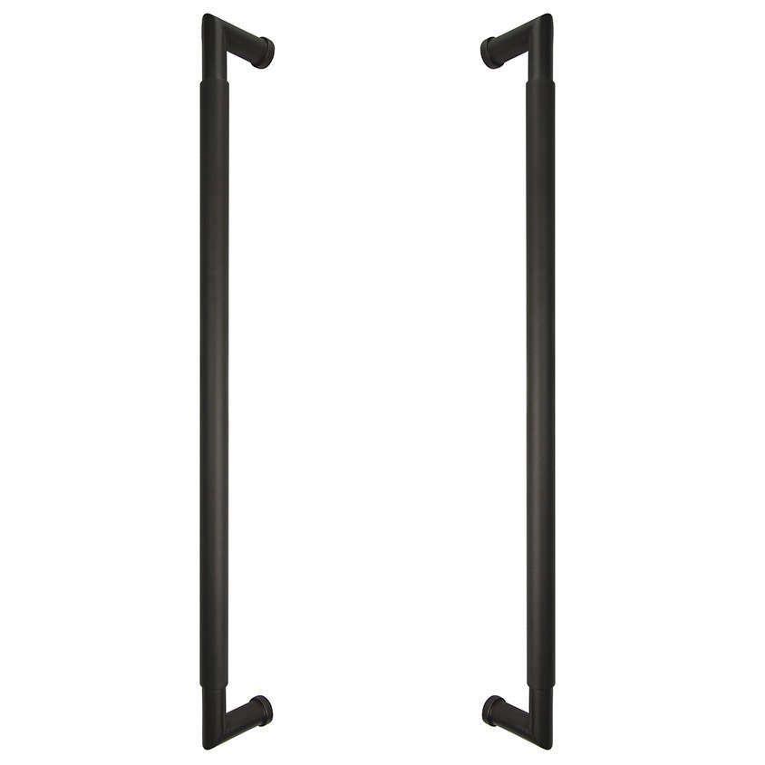 Omnia Hardware 18" Centers Smooth Back To Back Pull In Oil Rubbed Bronze Lacquered