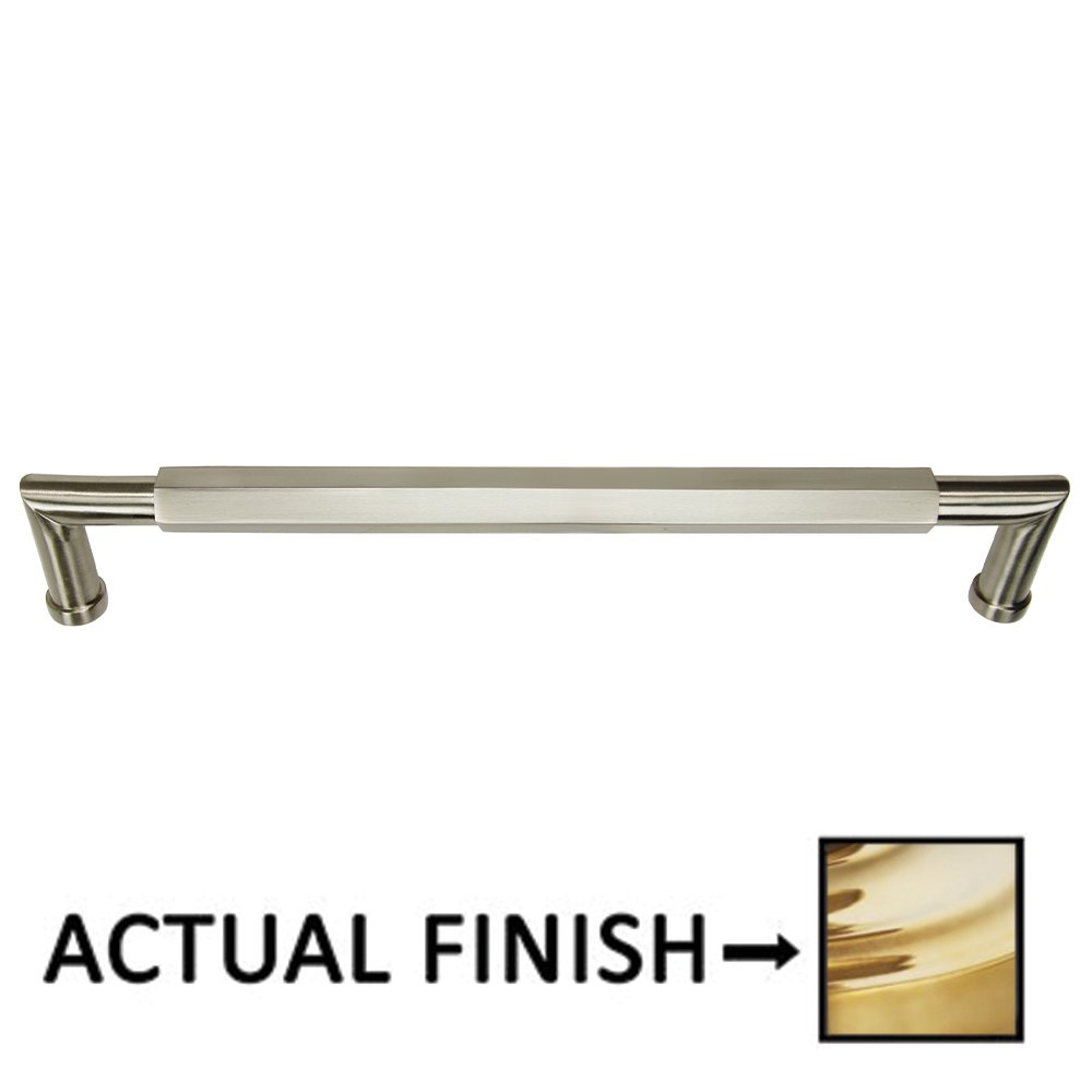Omnia Hardware 12" Centers Hex Appliance Pull In Polished Brass Unlacquered