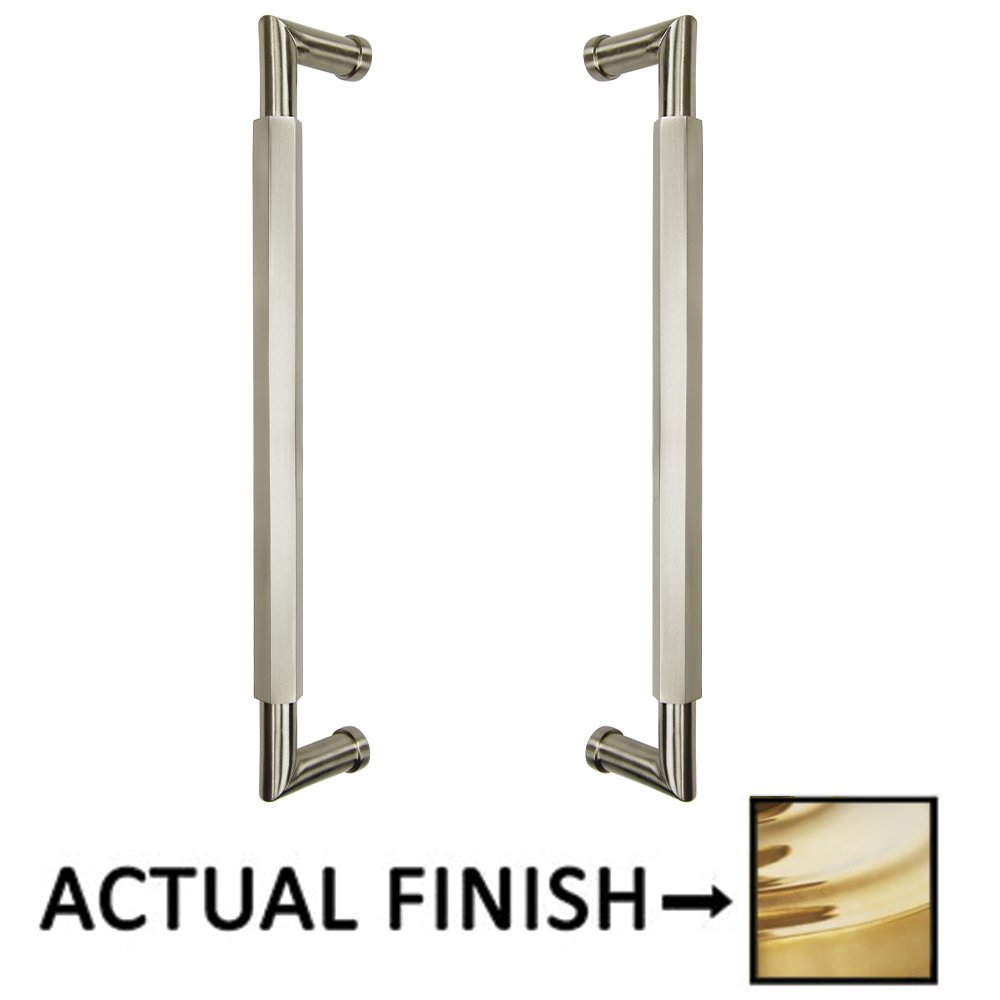 Omnia Hardware 12" Centers Hex Back To Back Door Pull In Polished Brass Unlacquered