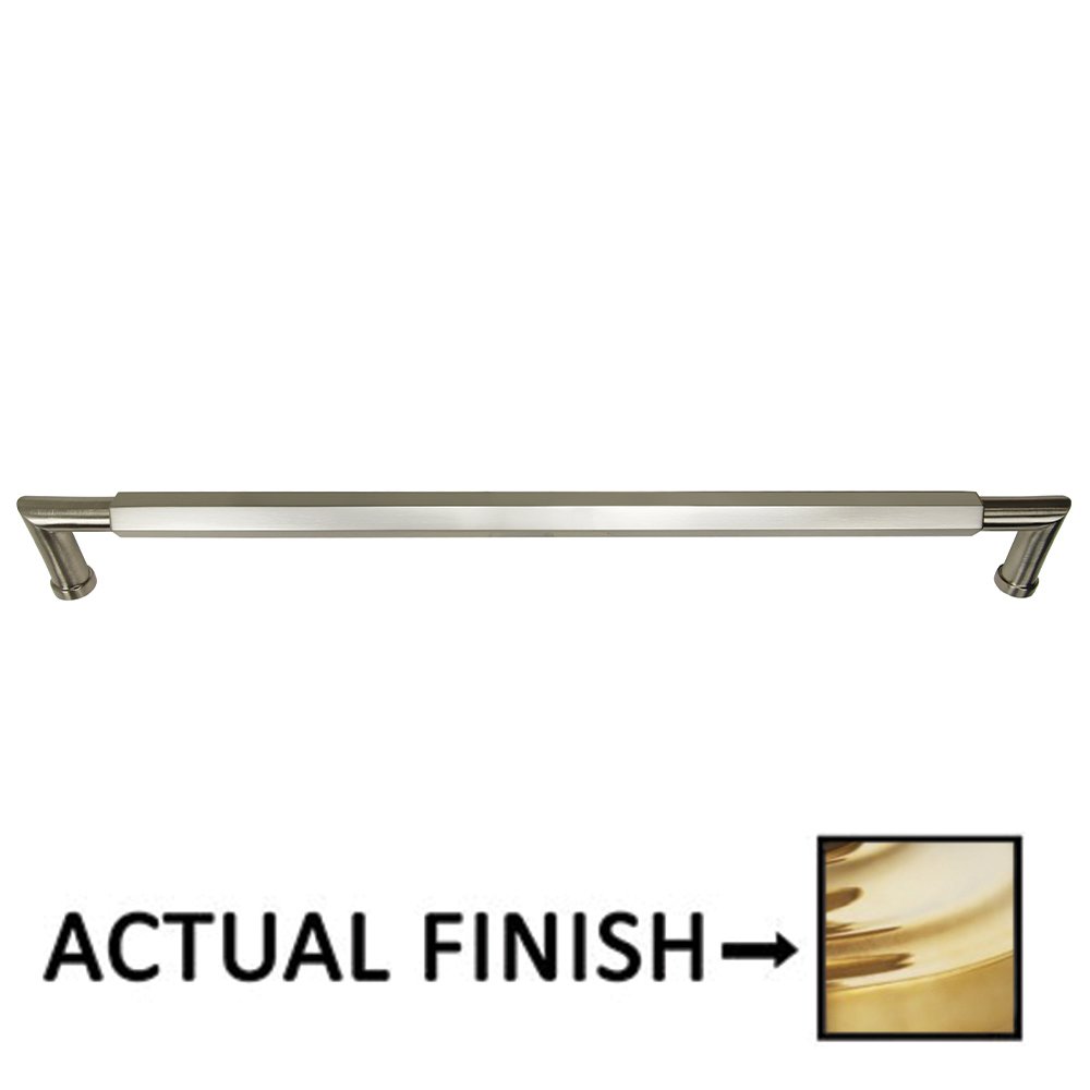 Omnia Hardware 18" Centers Hex Appliance Pull In Polished Brass Unlacquered
