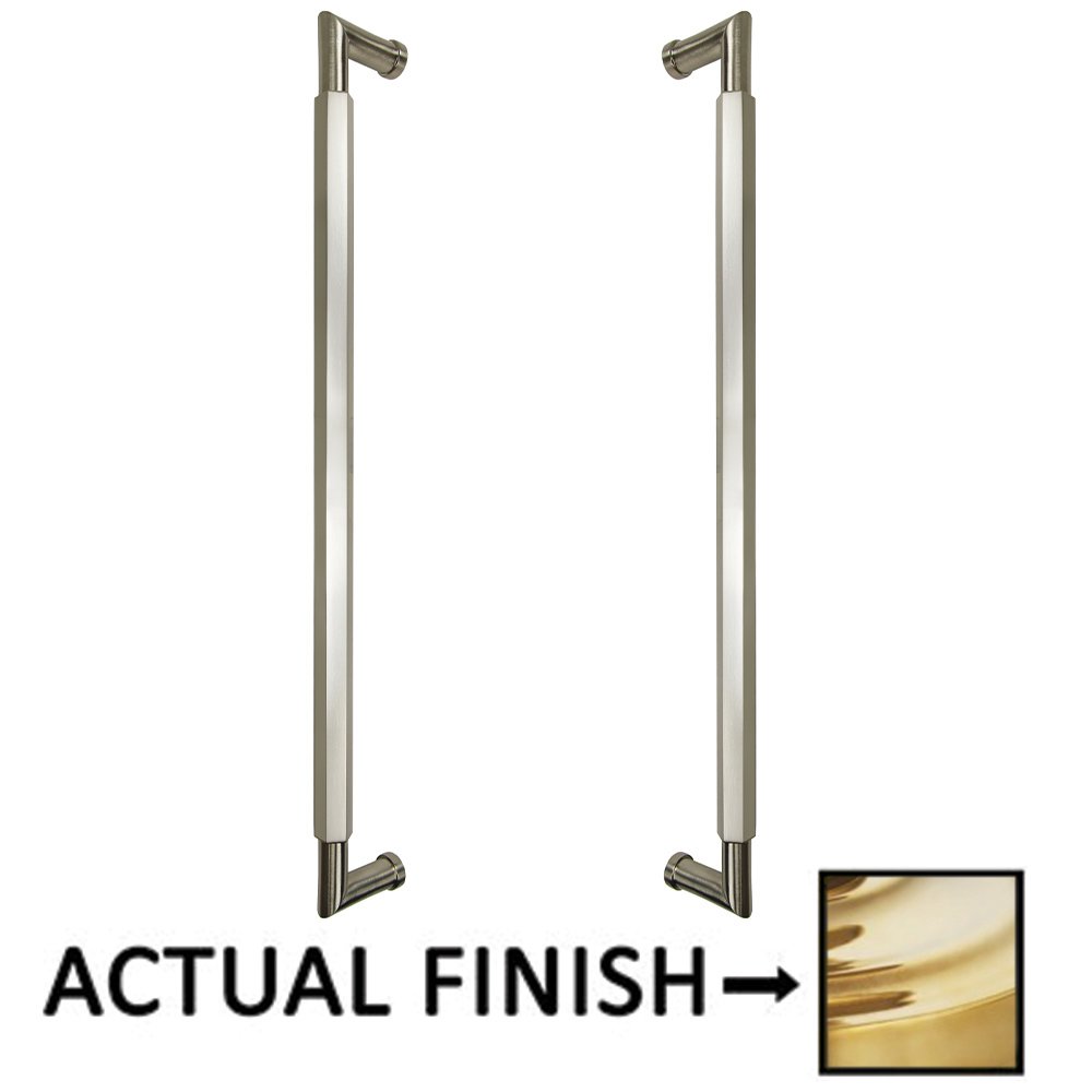 Omnia Hardware 18" Centers Hex Back To Back Door Pull In Polished Brass Unlacquered