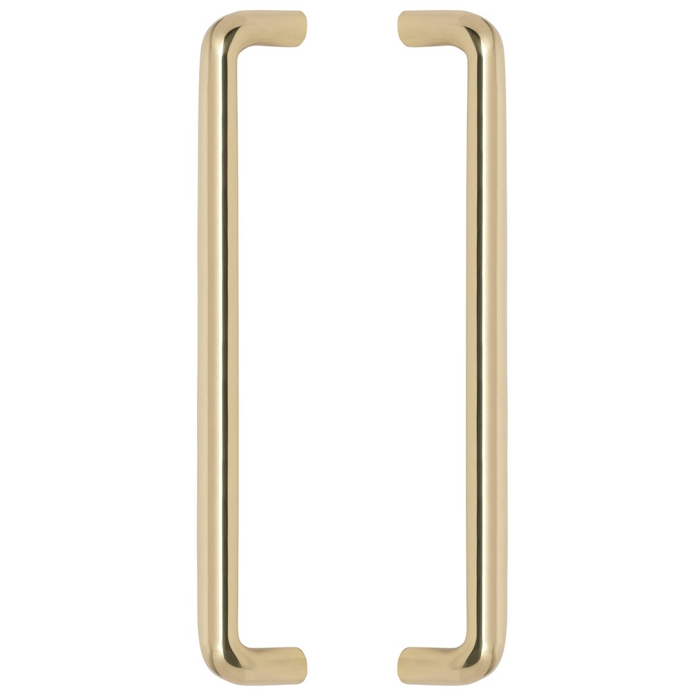 Omnia Hardware 12" Centers Oval Back to Back Door Pull in Polished Brass Unlacquered