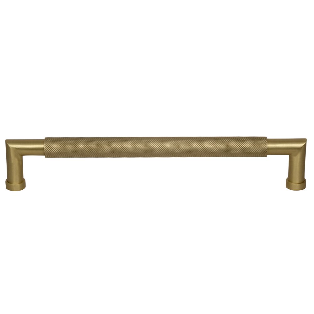 Omnia Hardware 12" Centers Knurled Appliance Pull in Satin Brass Lacquered